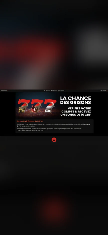 bonus sur Casino777.ch